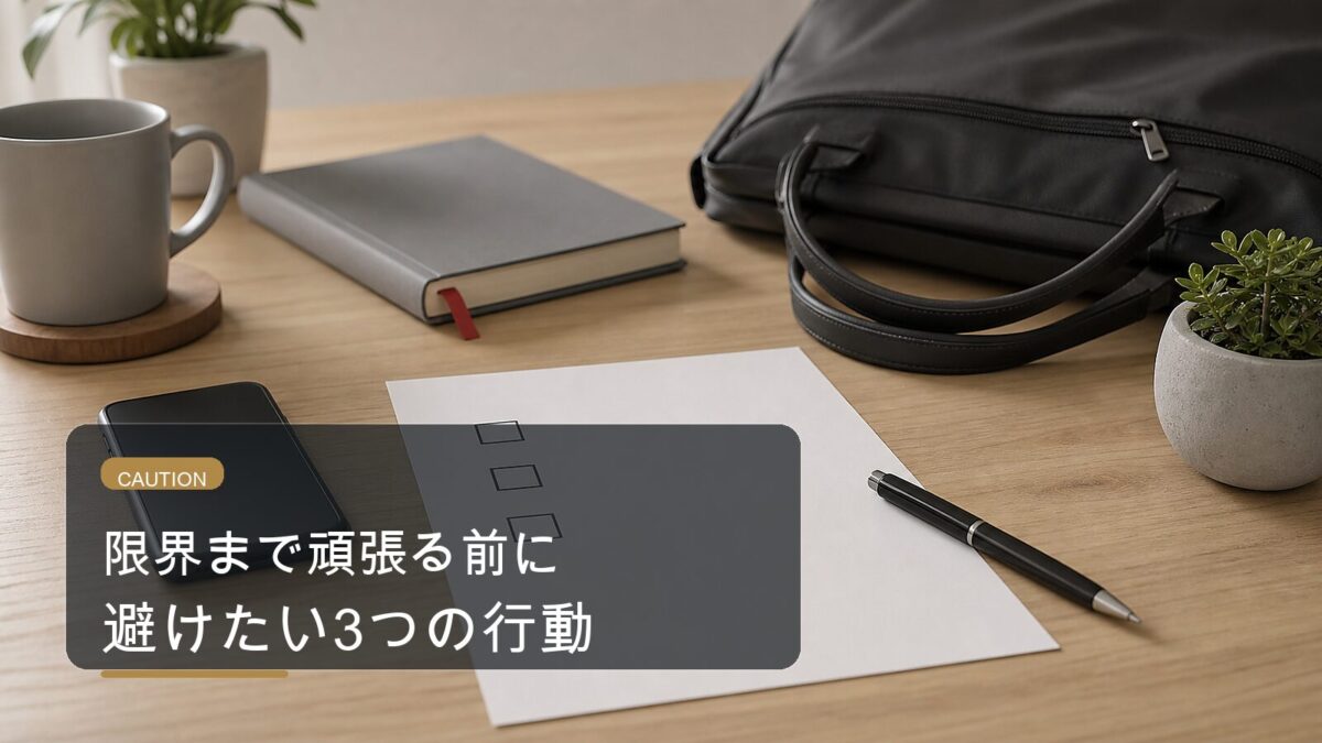 限界まで頑張る前に避けたい3つの行動
