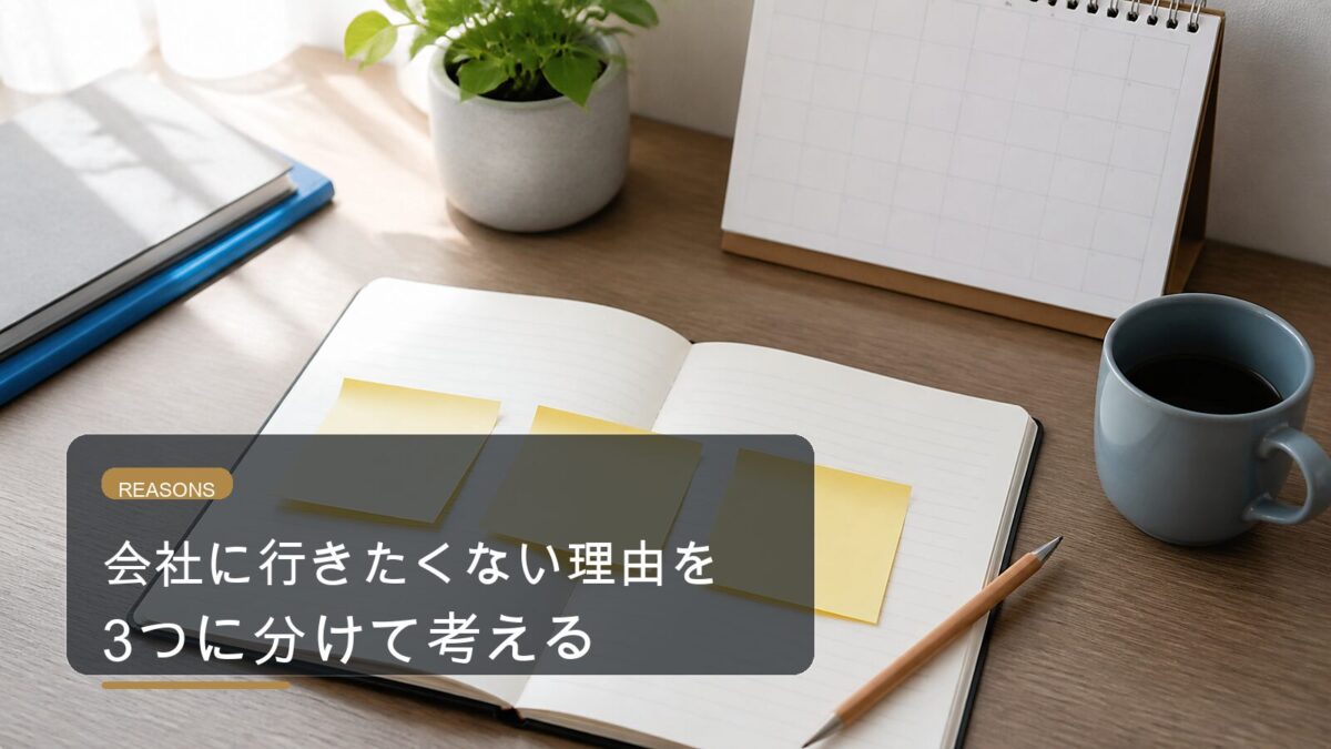 会社に行きたくない理由を3つに分けて考える